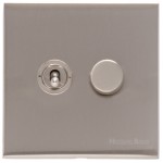 M Marcus Heritage Brass Winchester Range 2 Gang Mixed Toggle Switch Dimmer Switch 1xToggle Switch 1xTED