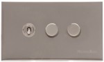 M Marcus Heritage Brass Winchester Range 3 Gang Mixed Toggle Switch Dimmer Switch 1xToggle Switch 2xTED