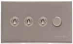 M Marcus Heritage Brass Winchester Range 4 Gang Mixed Toggle Switch Dimmer Switch 3xToggle Switch 1xTED