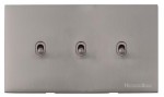 M Marcus Heritage Brass Winchester Range 3 Gang Stockholm Toggle Switch