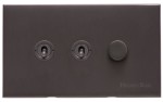 M Marcus Heritage Brass Winchester Range 3G Mixed Toggle Switch Dimmer Switch 2xToggle Switch 1xTED
