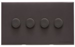 M Marcus Heritage Brass Winchester Range 4 Gang Multi Location Secondary Dimmer (Compatible with LED bulbs)