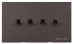 M Marcus Heritage Brass Winchester Range 4 Gang Stockholm Toggle Switch