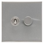 M Marcus Heritage Brass Winchester Range 2 Gang Mixed Toggle Switch Dimmer Switch 1xToggle Switch 1xTED