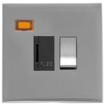 M Marcus Heritage Brass Winchester Range Switched Fused Spur Unit with Neon Indicator and Black Trim