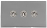 M Marcus Heritage Brass Winchester Range 3 Gang 2 Way Toggle Switch