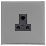 M Marcus Heritage Brass Winchester Range 5 Amp 3 Round Pin Socket with Black Trim