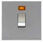 M Marcus Heritage Brass Winchester Range 20 Amp Double Pole Switch with Neon Indicator and Black Trim