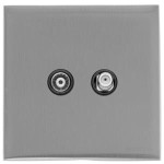 M Marcus Heritage Brass Winchester Range TV/Satellite Socket with Black Trim