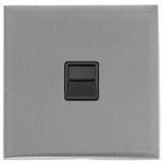 M Marcus Heritage Brass Winchester Range 1 Gang Master Line Socket with Black Trim