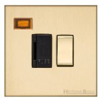 M Marcus Heritage Brass Winchester Range Switched Fused Spur Unit with Neon Indicator and Black Trim