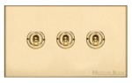 M Marcus Heritage Brass Winchester Range 3 Gang 2 Way Toggle Switch