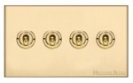 M Marcus Heritage Brass Winchester Range 4 Gang 2 Way Toggle Switch