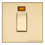 M Marcus Heritage Brass Winchester Range 45 Amp Single Plate Cooker Switch with Black Trim