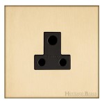 M Marcus Heritage Brass Winchester Range 5 Amp 3 Round Pin Socket with Black Trim