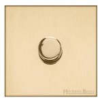 M Marcus Heritage Brass Winchester Range 1 Gang 2 Way Push On/Off Dimmer Switch (400 watts)