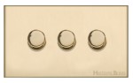 M Marcus Heritage Brass Winchester Range 3 Gang Multi Location Primary Dimmer (Compatible with LED bulbs)