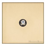 M Marcus Heritage Brass Winchester Range 1 Gang Satellite Socket with Black Trim