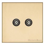 M Marcus Heritage Brass Winchester Range TV/FM Diplexed Socket with Black Trim
