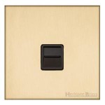 M Marcus Heritage Brass Winchester Range 1 Gang Master Line Socket with Black Trim