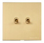 M Marcus Heritage Brass Winchester Range 2 Gang Stockholm Toggle Switch
