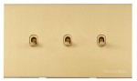 M Marcus Heritage Brass Winchester Range 3 Gang Stockholm Toggle Switch
