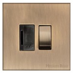 M Marcus Heritage Brass Winchester Range Switched Fused Spur Unit with Black Trim