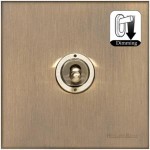 M Marcus Heritage Brass Winchester Range 1 Gang Dimming Toggle Switch