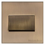 M Marcus Heritage Brass Winchester Range 6 Amp Triple Pole Fan Isolating Switch with Black Trim