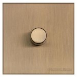 M Marcus Heritage Brass Winchester Range 1 Gang 2 Way Push On/Off Dimmer Switch (400 watts)