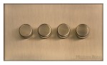 M Marcus Heritage Brass Winchester Range 4 Gang Multi Location Secondary Dimmer (Compatible with LED bulbs)