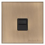 M Marcus Heritage Brass Winchester Range 1 Gang Master Line Socket with Black Trim