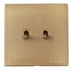 M Marcus Heritage Brass Winchester Range 2 Gang Stockholm Toggle Switch