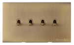 M Marcus Heritage Brass Winchester Range 4 Gang Stockholm Toggle Switch