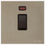 M Marcus Heritage Brass Windsor Range 20 Amp Double Pole Switch with Neon Indicator