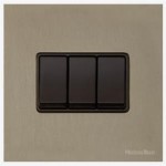 M Marcus Heritage Brass Windsor Range 3 Gang 2 Way Rocker Switch