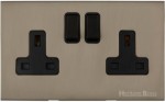 M Marcus Heritage Brass Windsor Range Double Switched Socket