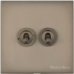 M Marcus Heritage Brass 2 Gang 2 Way Toggle Switch