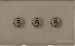M Marcus Heritage Brass 3 Gang 2 Way Toggle Switch