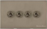 M Marcus Heritage Brass 4 Gang 2 Way Toggle Switch