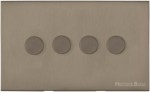 M Marcus Heritage Brass Windsor Range 4 Gang TED Dimmer (Compatible with LED Lamps)