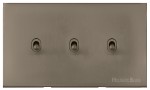 M Marcus Heritage Brass Windsor Range 3 Gang Stockholm Toggle Switch