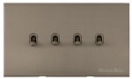 M Marcus Heritage Brass Windsor Range 4 Gang Stockholm Toggle Switch