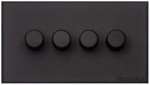 M Marcus Heritage Brass Windsor Range 4 Gang TED Dimmer (Compatible with LED Lamps)