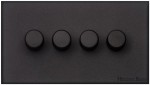 M Marcus Heritage Brass Windsor Range 4 Gang Multi Location Primary Dimmer