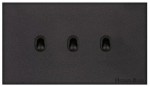 M Marcus Heritage Brass Windsor Range 3 Gang Stockholm Toggle Switch
