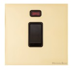 M Marcus Heritage Brass Windsor Range 20 Amp Double Pole Switch with Neon Indicator