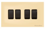 M Marcus Heritage Brass Windsor Range 4 Gang 2 Way Rocker Switch