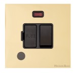 M Marcus Heritage Brass Windsor Range Switched Fused Spur Unit with Neon Indicator and Flex Outlet