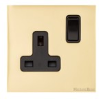 M Marcus Heritage Brass Windsor Range Single Switched Socket